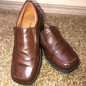 Smart fit brown leather boy dress shoe